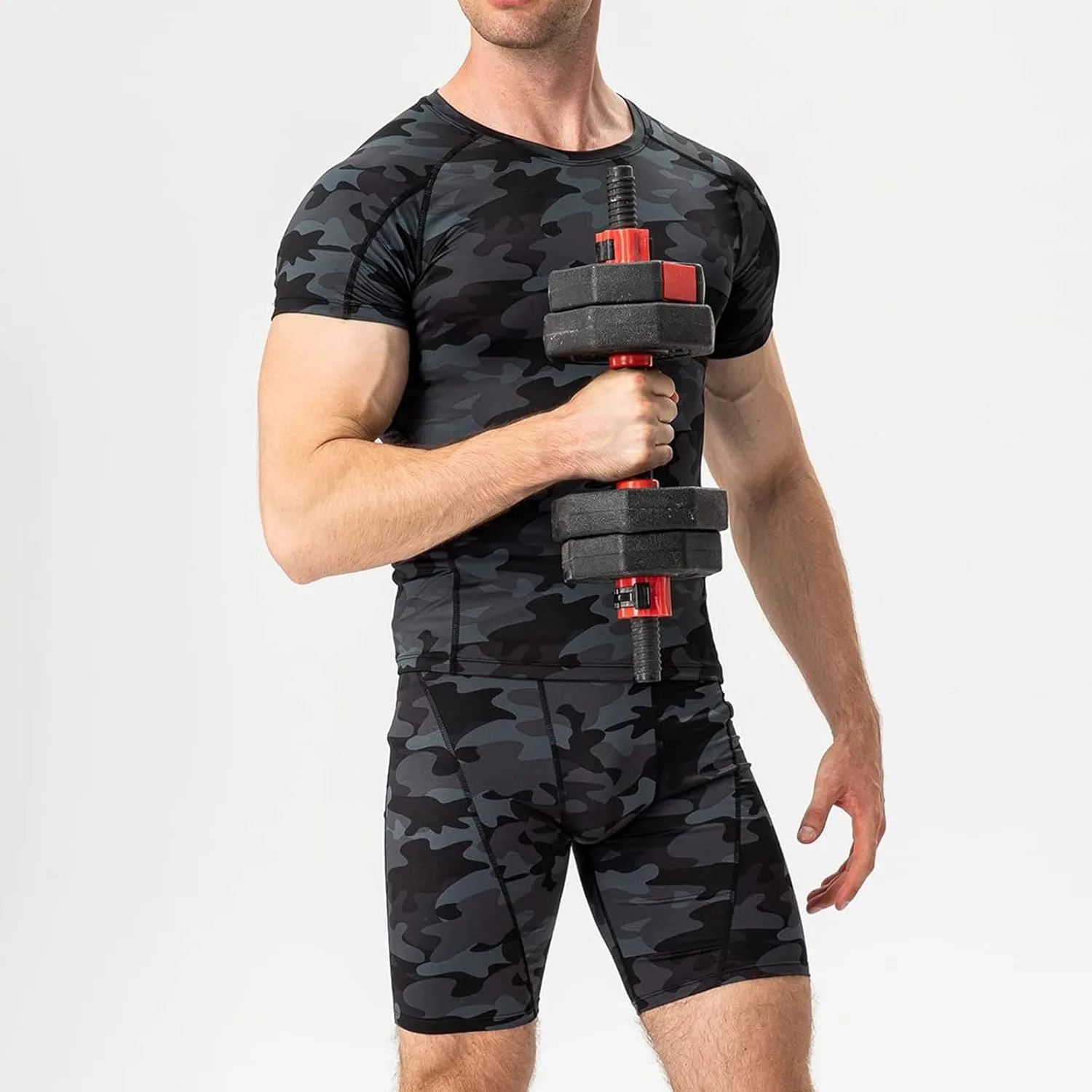 Мужская компрессионная футболка Camouflage Military с коротким рукавом — фото 2
