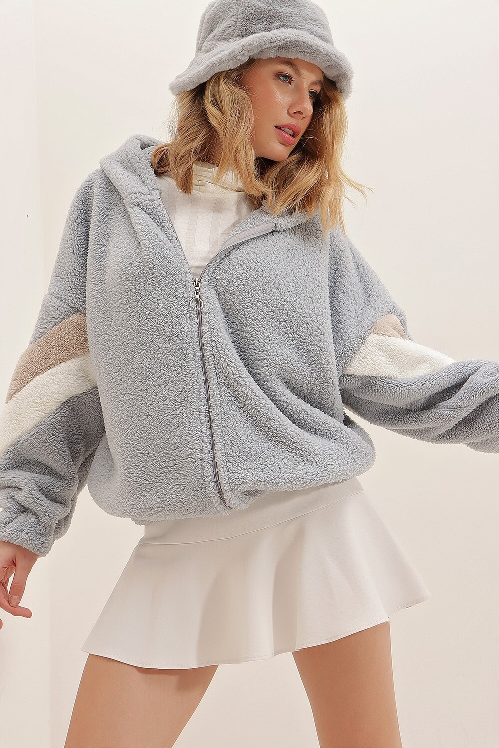 

Толстовка - Серый - Oversize Trend Alaçatı Stili, серый