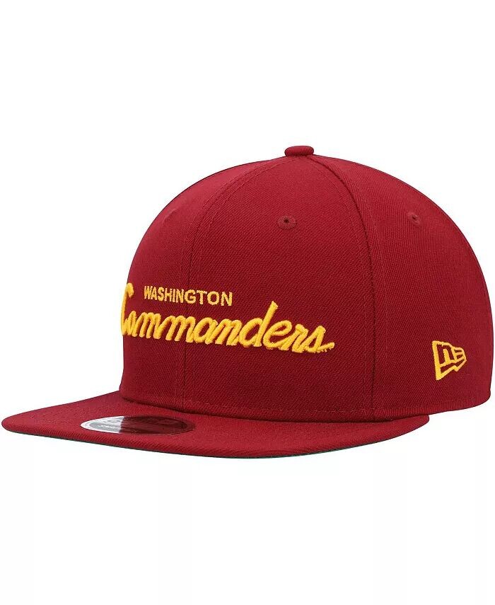 

Мужская кепка-кнопка Washington Commanders Script бордового цвета с оригинальной посадкой 9FIFTY New Era