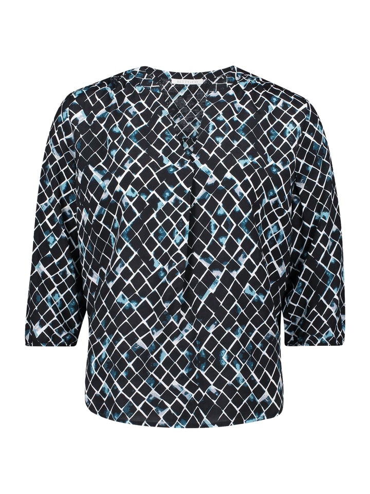 

Блузка без застежки с принтом в мятно-черном цвете BETTY & CO