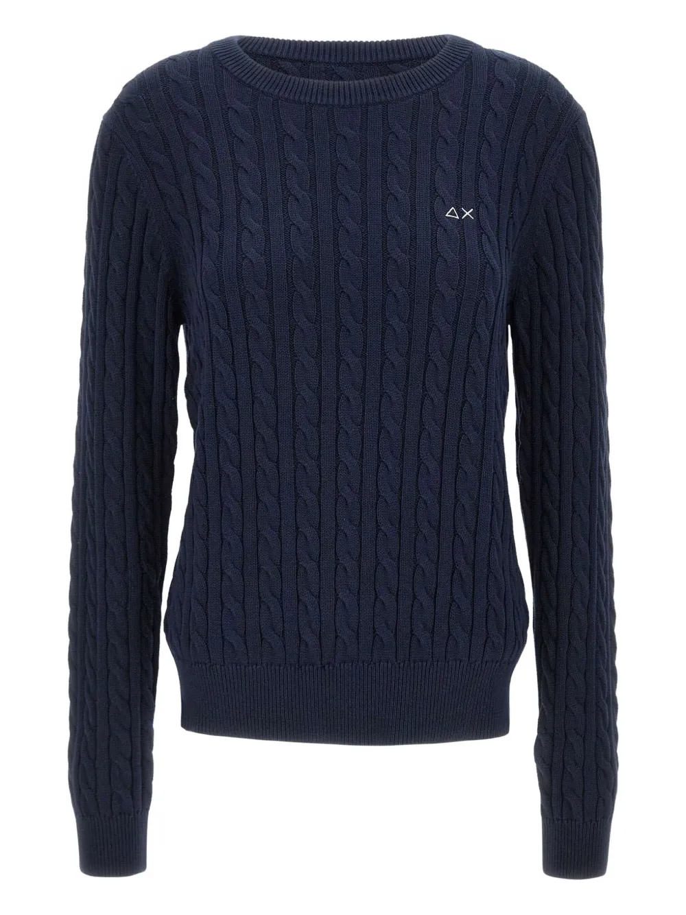 

Свитер фактурной вязки с круглым вырезом Sun68, синий