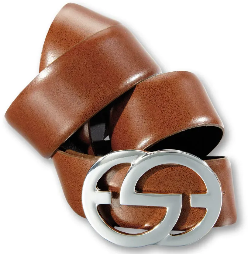

Ремень Silbergift, эффектная, элегантная застежка, цвет Cognac