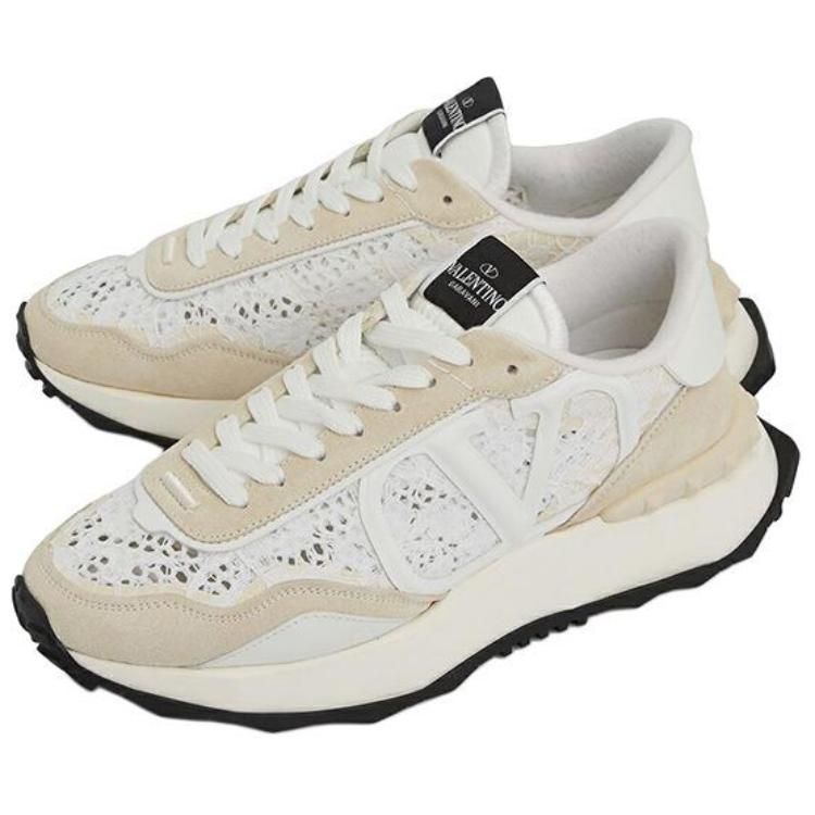 Valentino Женские кружевные кроссовки Low 'Lace - White Ivory' — фото 4