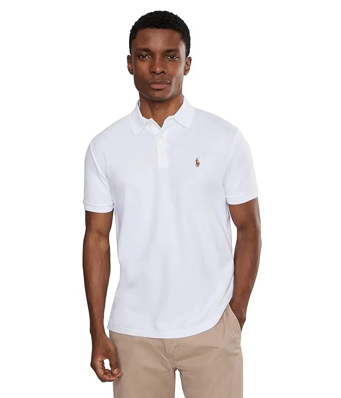 Поло Custom Slim Fit Soft Cotton Polo Ralph Lauren, White