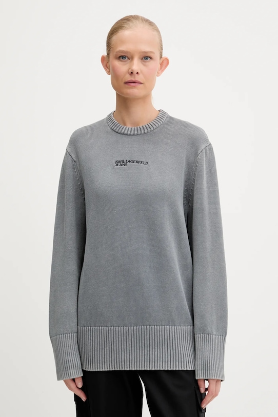 

Хлопковый свитер Karl Lagerfeld Jeans, серый