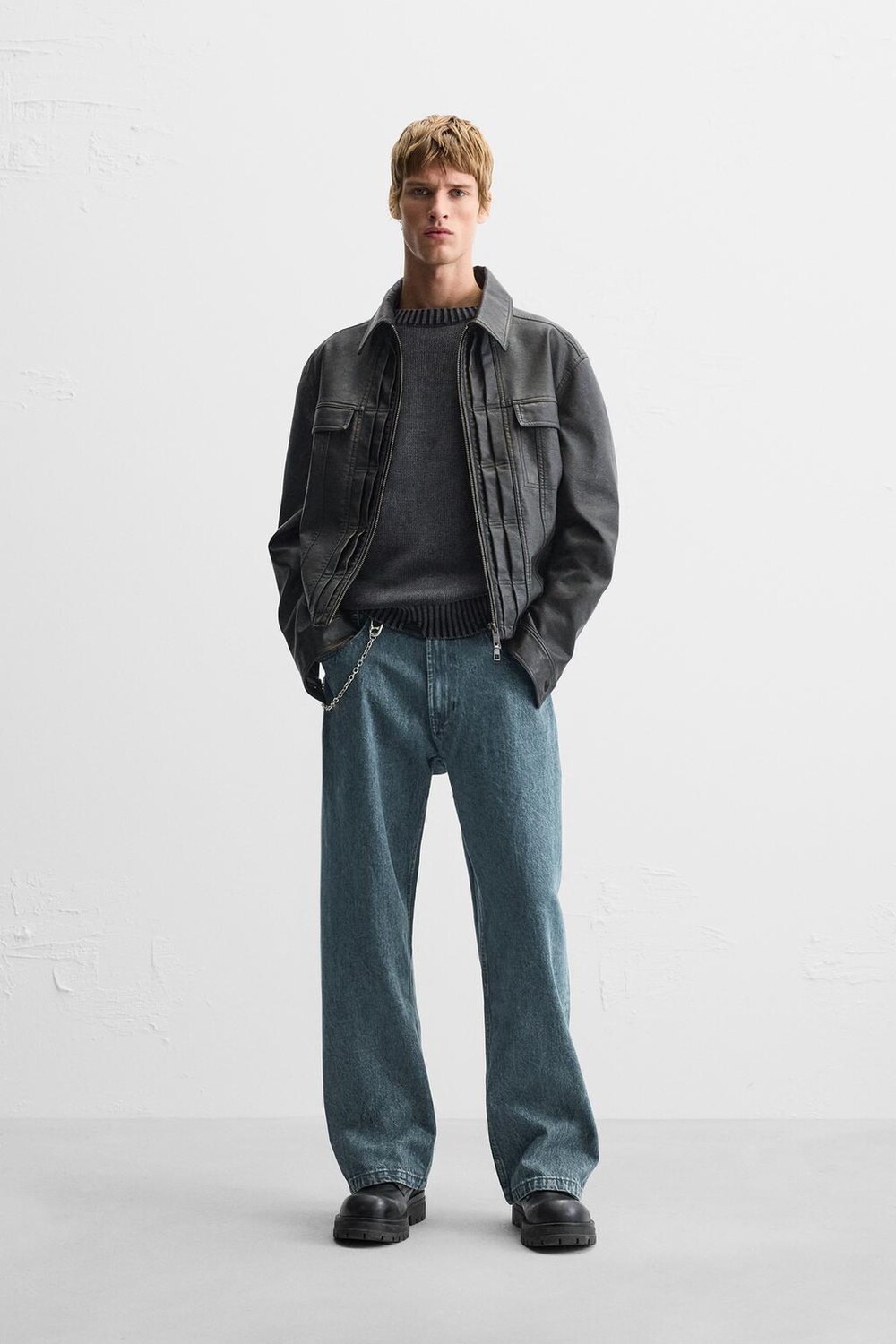 

Джинсы мешкового покрытия ZARA, синий