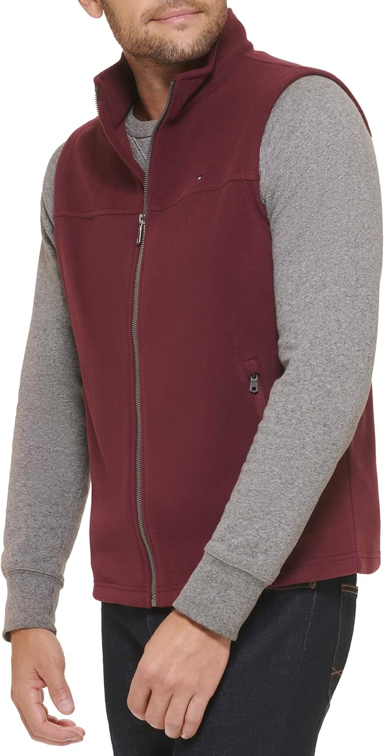 Легкий мужской жилет Tommy Hilfiger Polar Fleece, Burgundy — фото 3