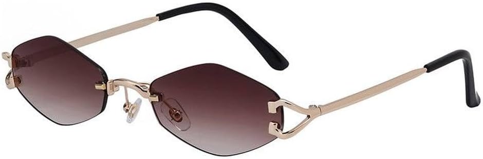 

Женские солнцезащитные очки без оправы, классические панк-очки в металлической оправе, для женщин и мужчин, защита от ультрафиолета UV400, SUN1425 Generic, C2 Gold Brown