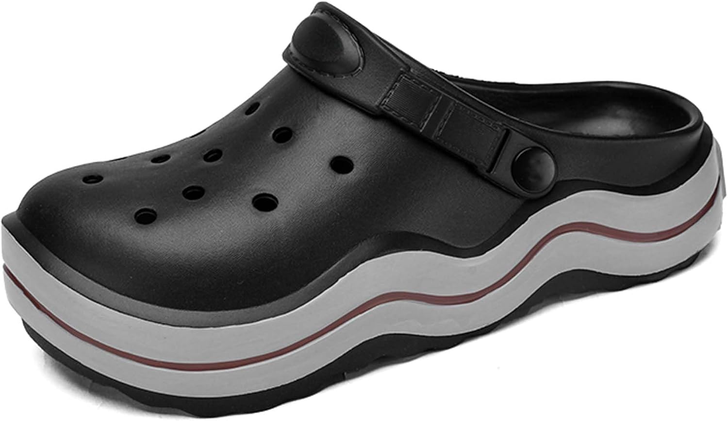 

Мужские спортивные сандалии, женские сабо, садовая обувь, регулируемые двухфункциональные мюли, антискользящие, быстросохнущие пляжные тапочки, дышащие и удобные Generic, черный