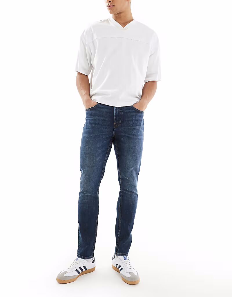 

Узкие джинсы ASOS DESIGN темно-синего цвета