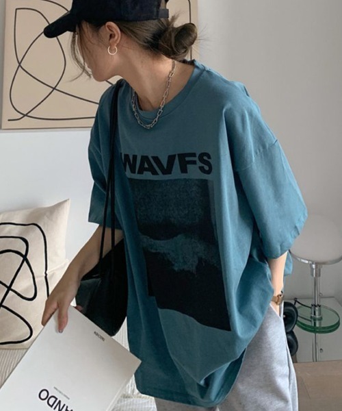 

Футболка с длинными рукавами, логотип Y2K, уличный стиль, корейский колорит Maison de LATIR, синий