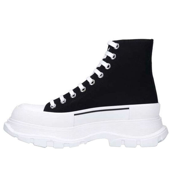 

Кроссовки canvas tread slick high top sneakers 'black white' Alexander Mcqueen, черный