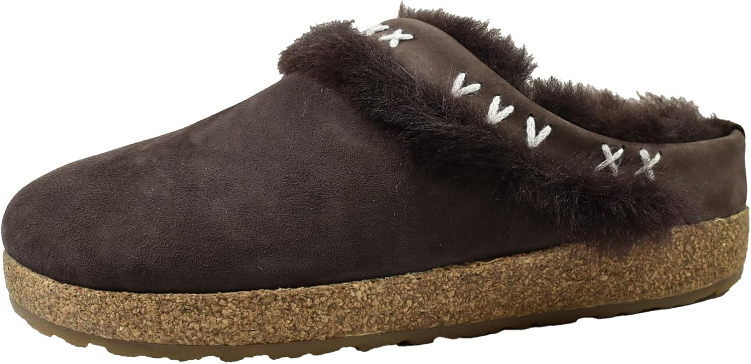 

Мужские сабо HAFLINGER из шерсти шетландских ягнят для дома и улицы, коричневый