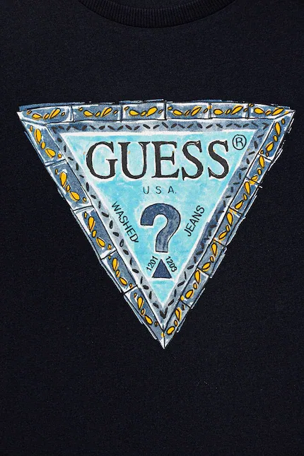 Футболка хлопковая детская Guess, синий — фото 3