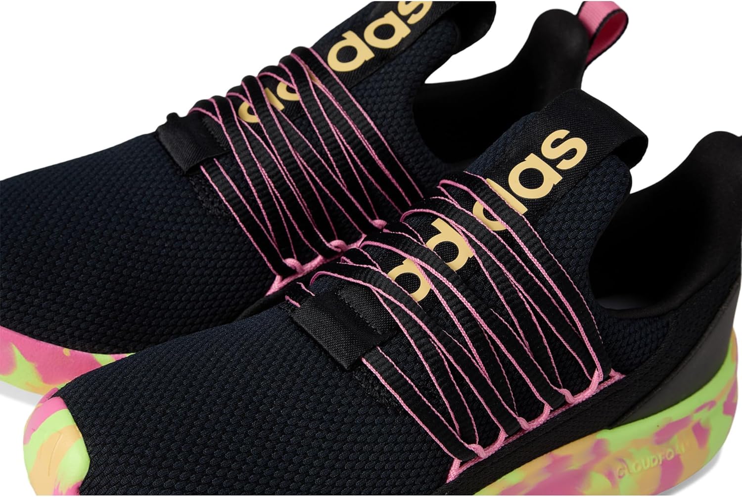 Беговые кроссовки adidas Kids Lite Racer Adapt 7.0, черный/розовый — фото 2