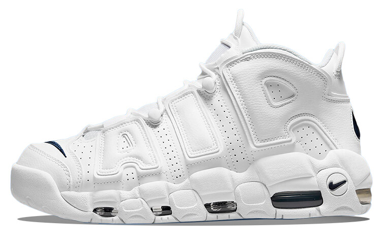 

Кроссовки Nike Air More Uptempo 96 White White Midnight Navy, Серый, Кроссовки Nike Air More Uptempo 96 White White Midnight Navy