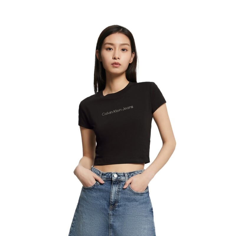 Женский укороченный топ Calvin Klein, цвет Black — фото 4