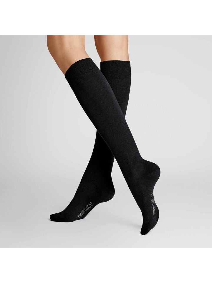 

Hudson Высокие носки Relax Woolmix Clima с эластичным поясом, черного цвета