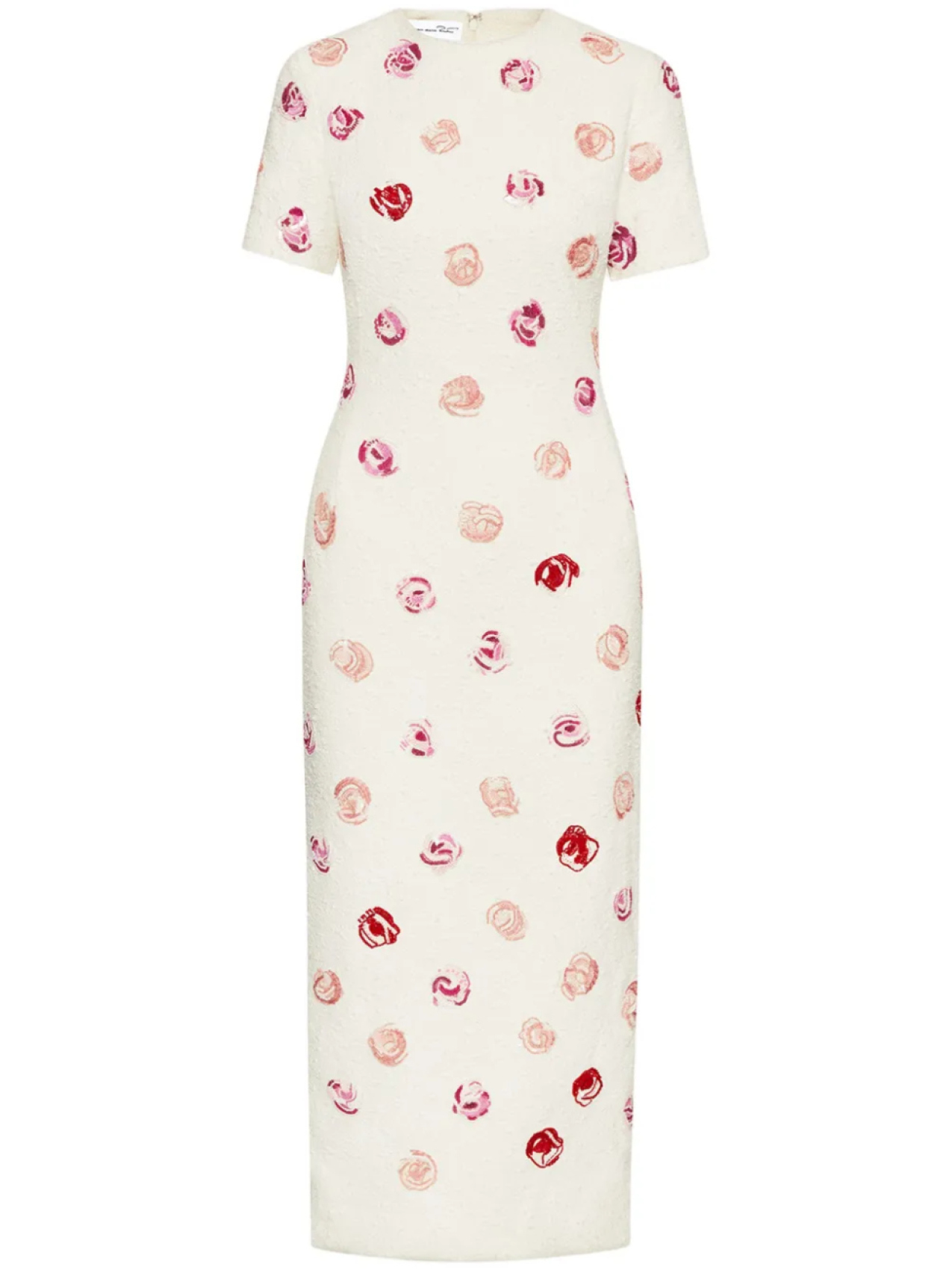 

Oscar de la Renta твидовое платье миди с вышивкой, белый