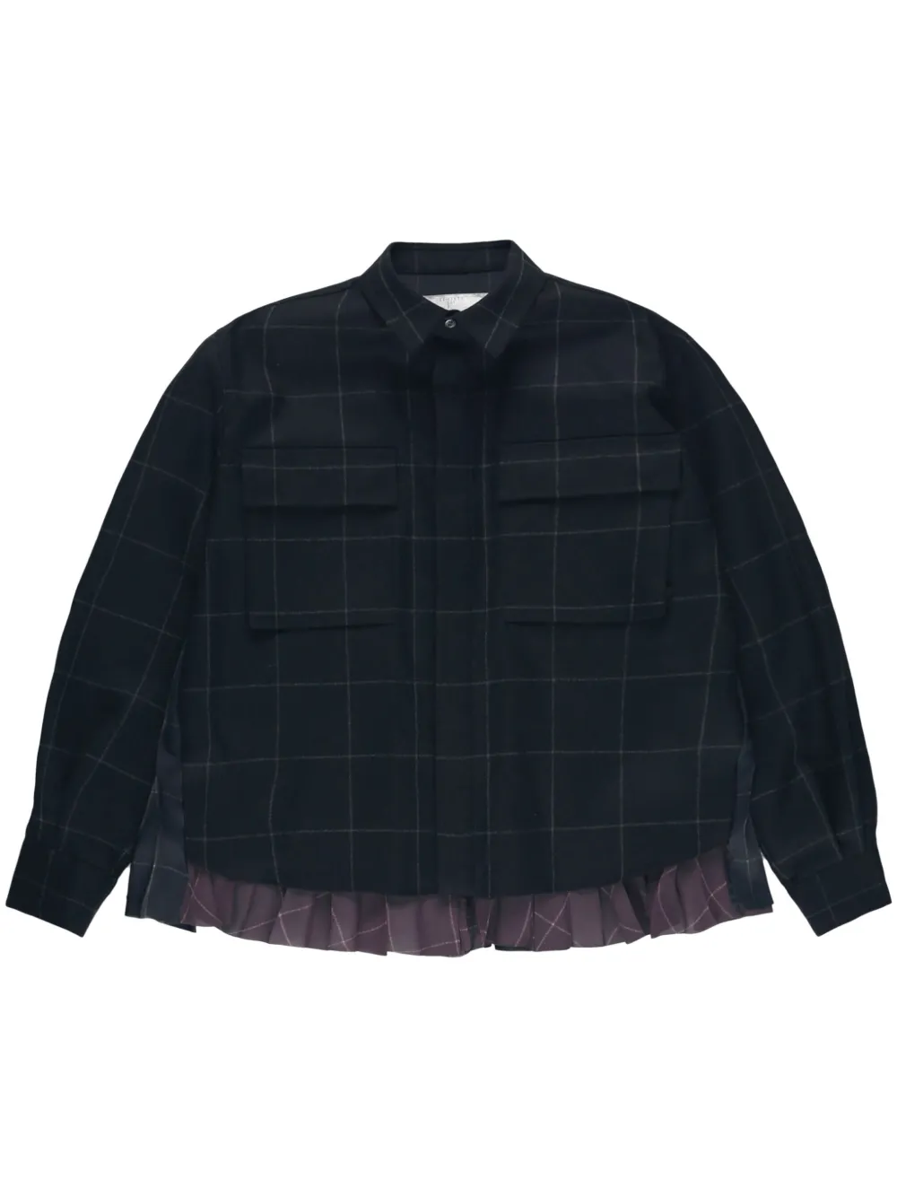 

Рубашка в клетку Windowpane SACAI, черный