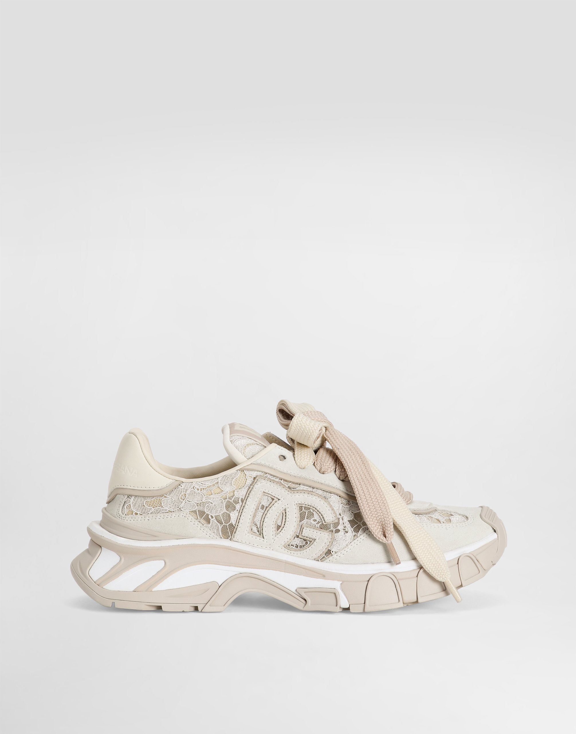 Кроссовки DG Country Road из кружева DOLCE & GABBANA, бежевый