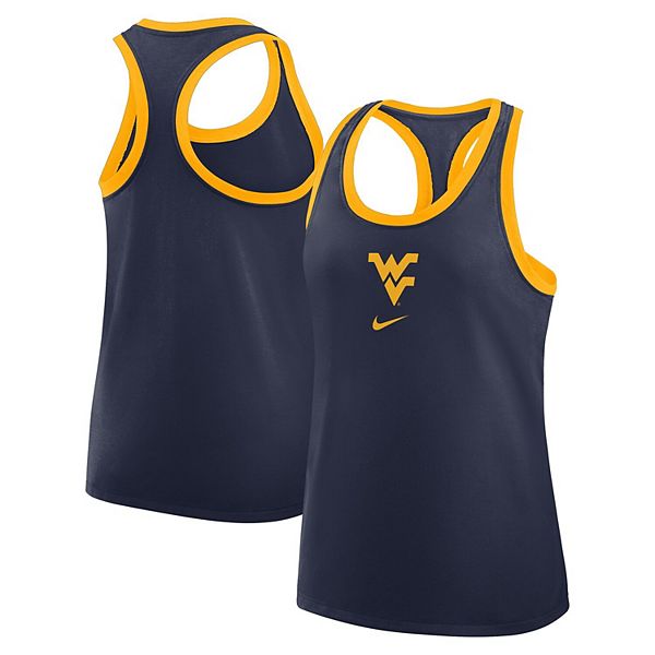 

Женский топ-майка racerback tri-blend West Virginia Mountaineers Primetime в темно-синем цвете Nike