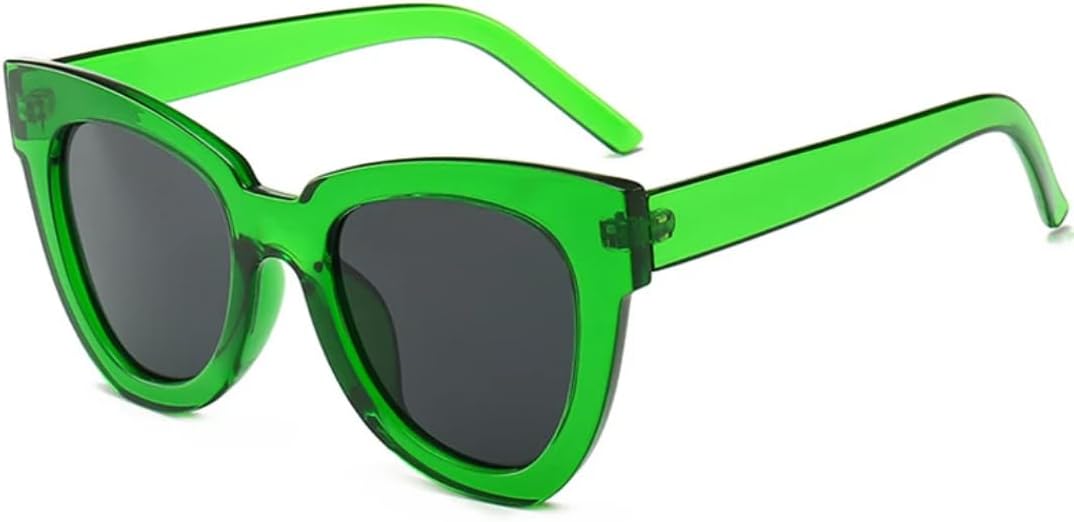 

Солнцезащитные очки с защитой UV400 | Цветные линзы, увеличенный размер "кошачий глаз" | Для женщин и мужчин, для занятий спортом на открытом воздухе и вождения DSVIGF, Green Gray