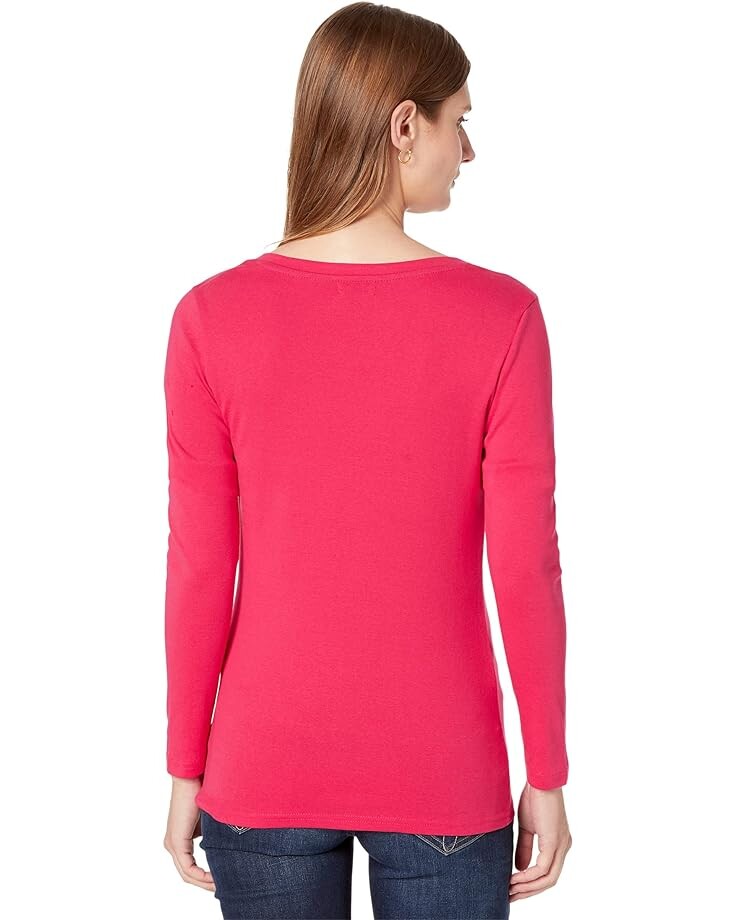 

Футболка U.S. POLO ASSN. L/S V-Neck Rib Knit Tee, цвет Electric Fuchsia