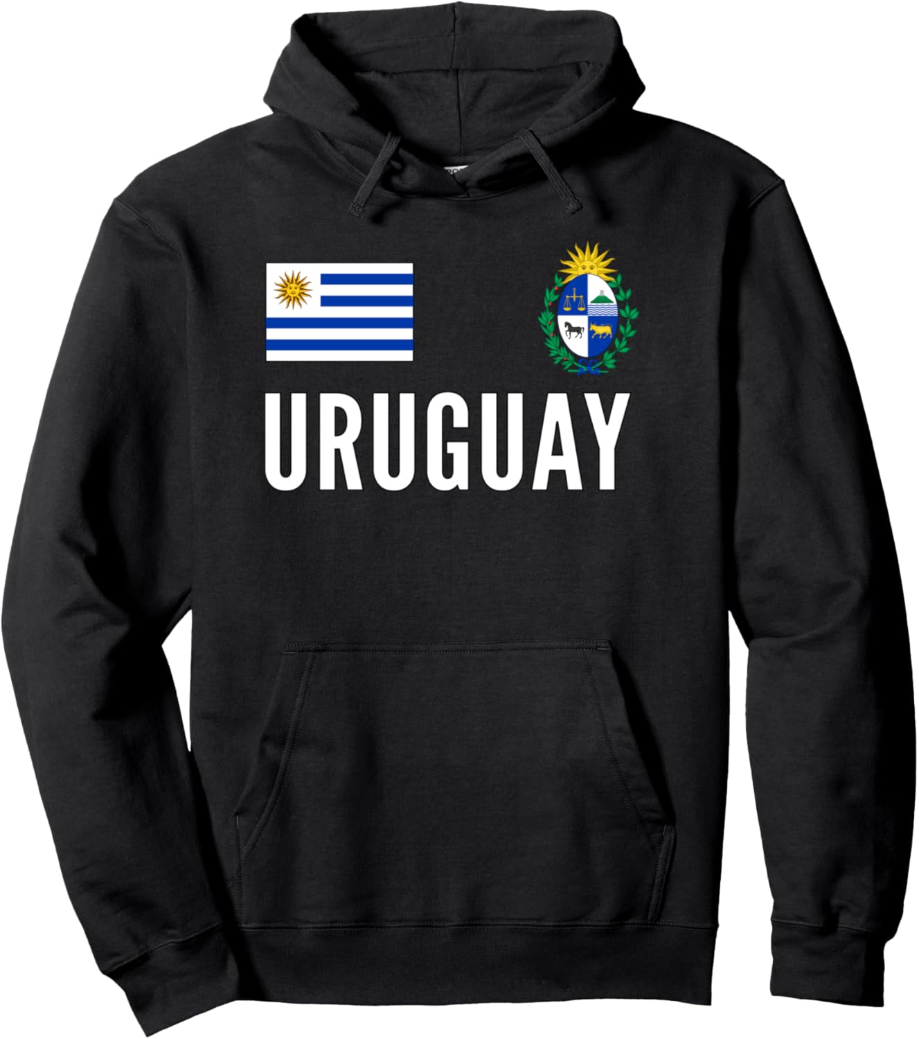 

Толстовка сборной Уругвая по футболу, толстовка с символикой болельщика Uruguay Soccer Jersey, черный