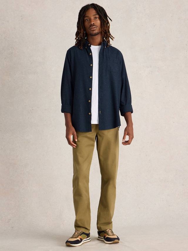 

Хлопковая рубашка обычного кроя в стиле nep White Stuff, Dark Navy