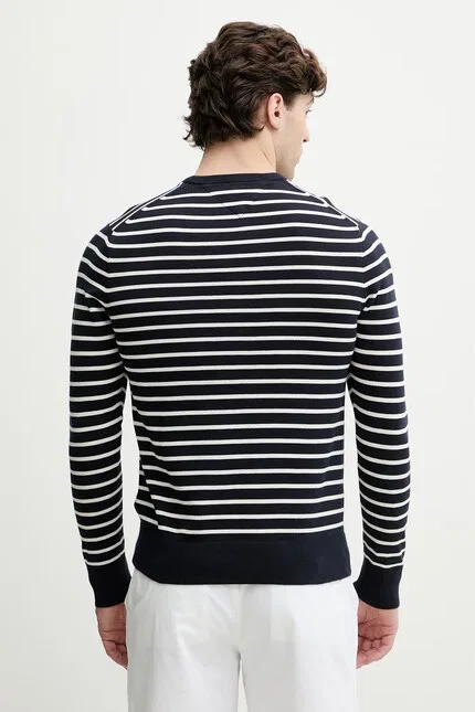 Свитер с характерными полосами модель из коллекции Tommy Hilfiger, синий — фото 3