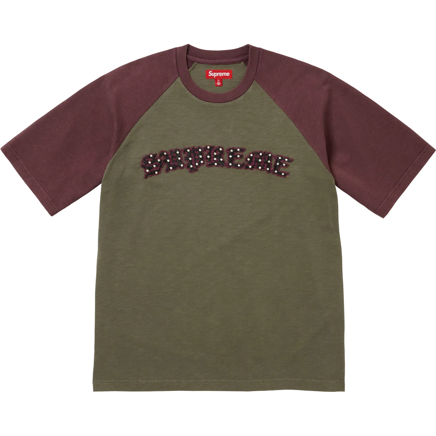 Футболка реглан с коротким рукавом и стразами SS26 WEEK5 Unisex Supreme, Gold — фото 4