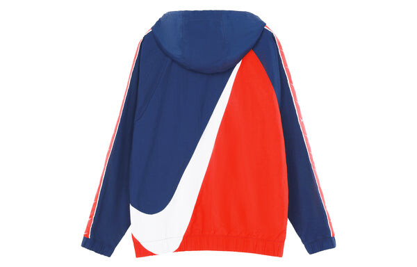 Куртка big swoosh cardigan sports hooded jacket blue red bluered Nike, красный — фото 2