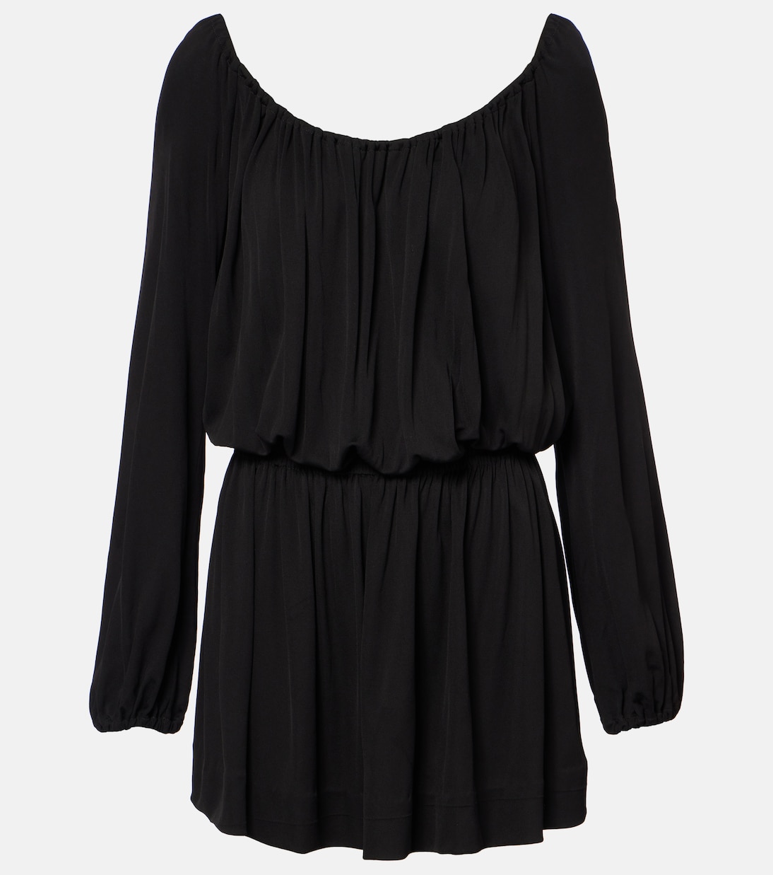 

Мини-платье из драпированного джерси Saint Laurent, Noir