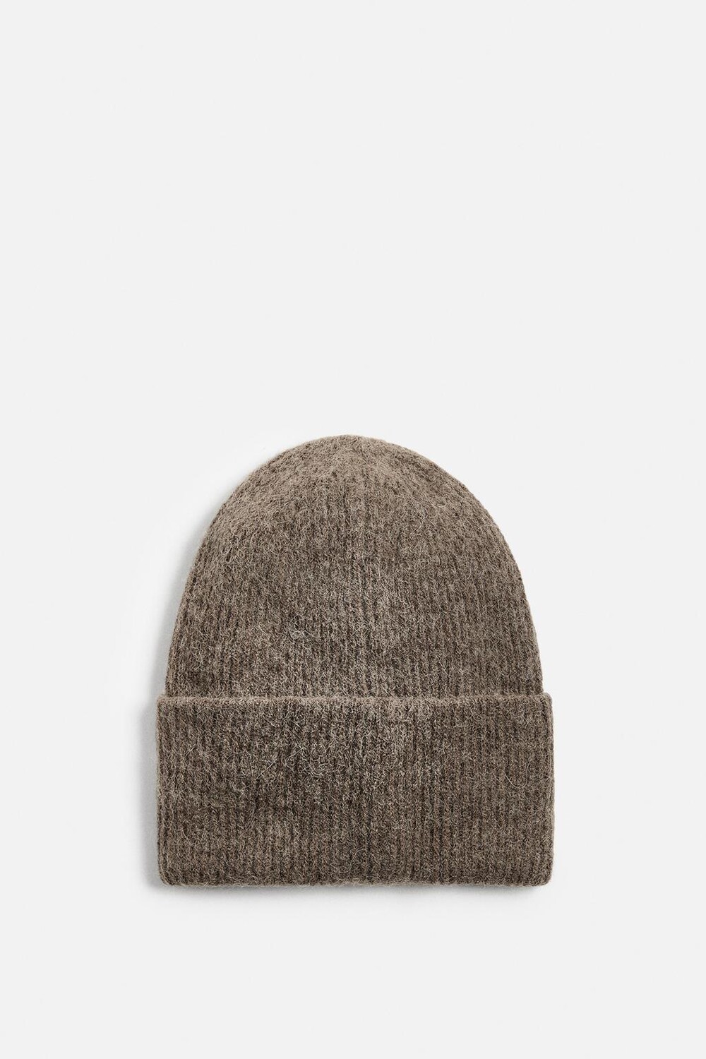 

Вязаная шапка из альпаки ZARA, коричневый/серо-коричневый