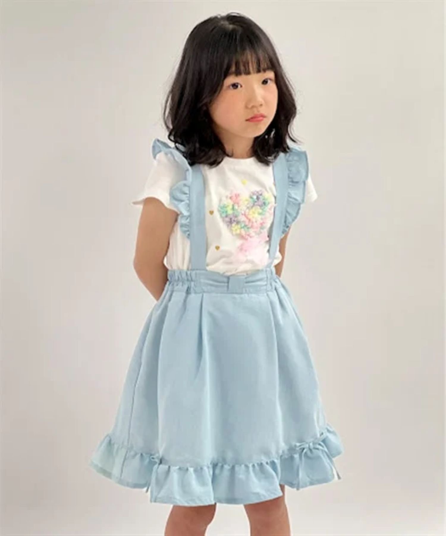 Джинсовая юбка с подтяжками и лямками Axes Femme Kids, Bleach