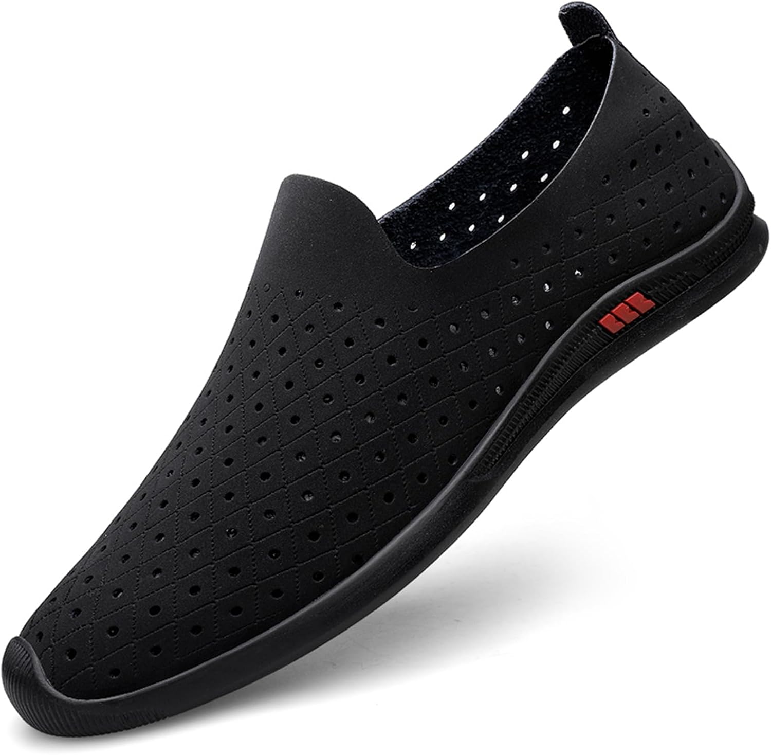 

Мужские летние дышащие лоферы мокасины для ходьбы и вождения, удобная обувь без шнурков, мягкая деловая повседневная обувь Abborora, черный