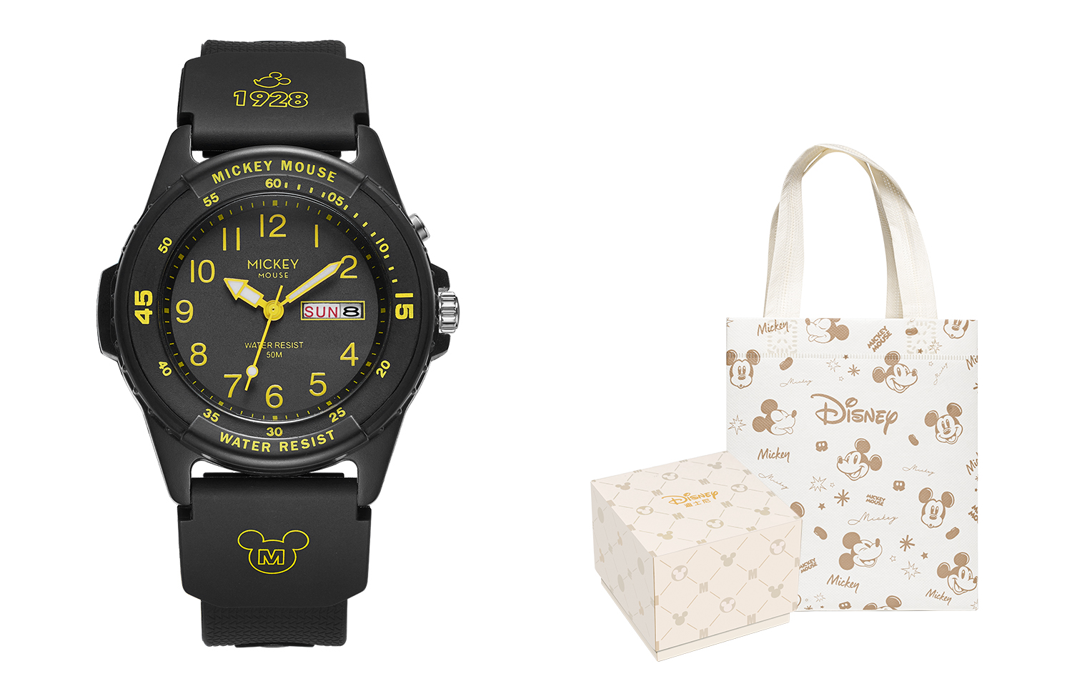 

Disney Часы Mickey Series Quartz Movement Resin Strap Watch Unisex Black Dial