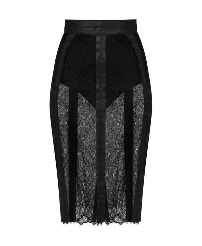 

Юбка с цветочным кружевом Elisabetta Franchi, черный