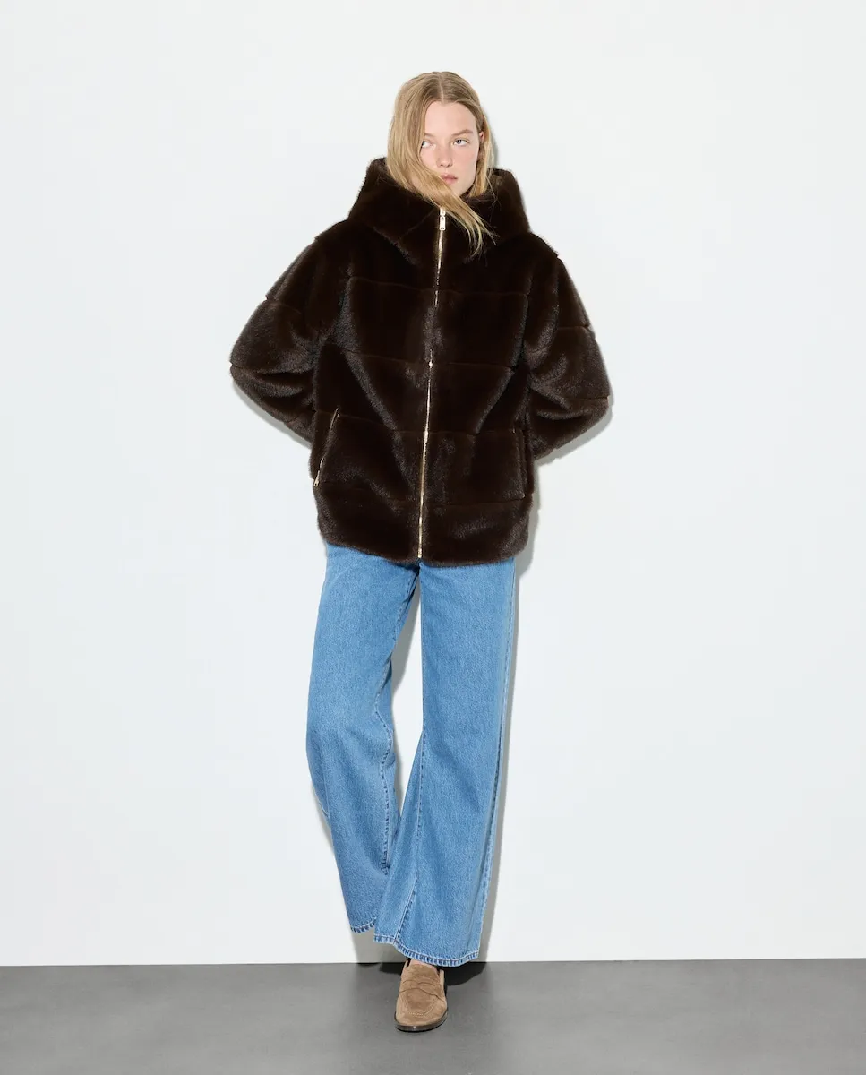 

Однотонная короткая куртка для женщин Woman El Corte Inglés, хаки