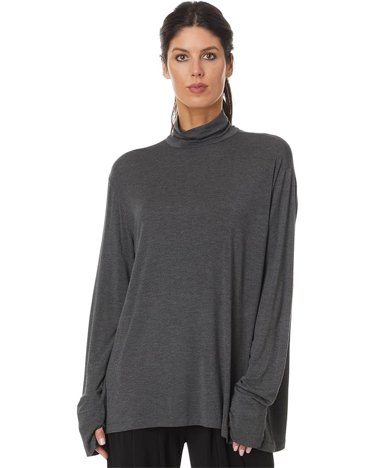 

Топ Norma Kamali Long Sleeve Turtleneck Easy Fit Top, цвет Dark Grey