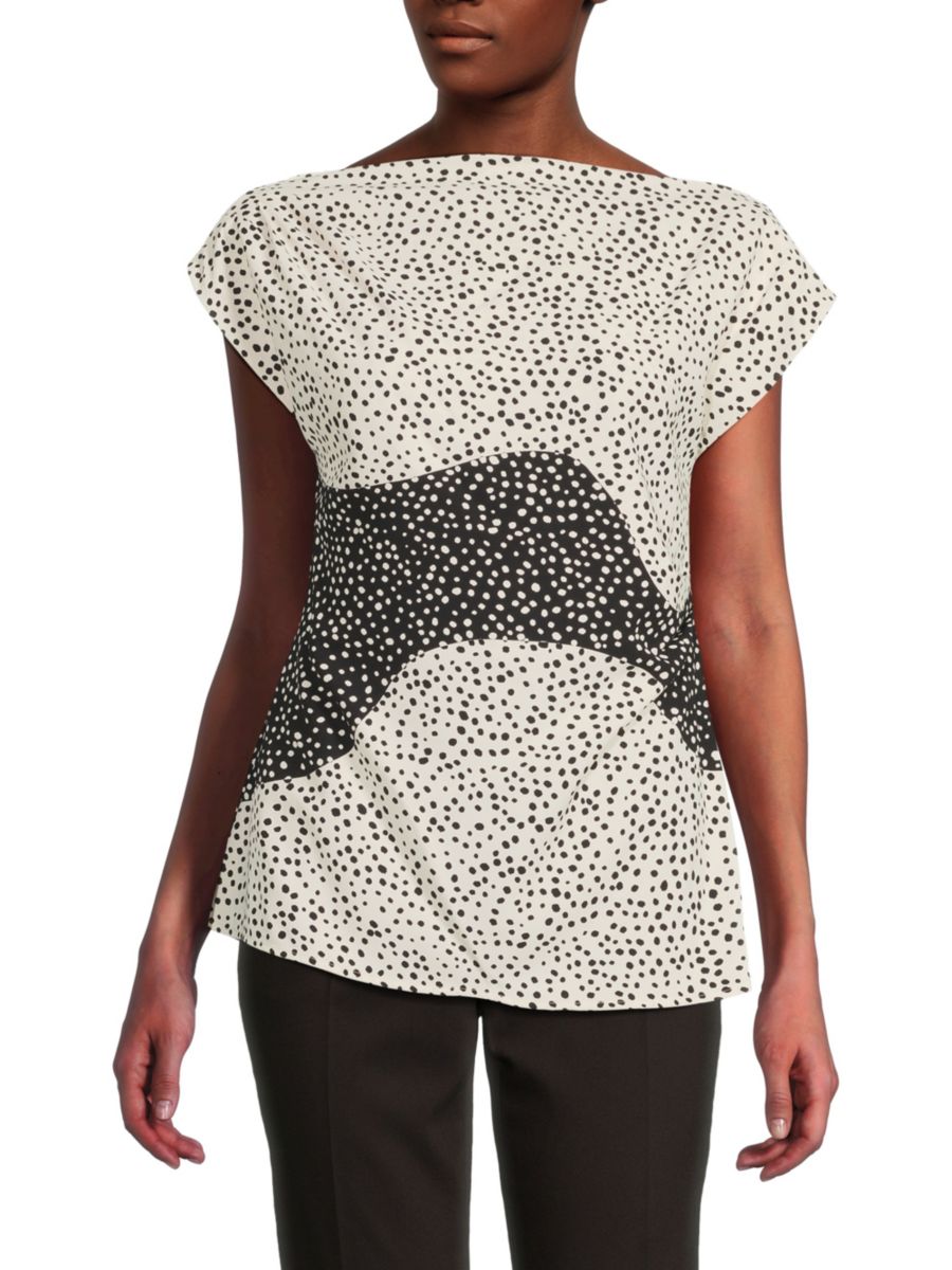 

Топ с вырезом-лодочкой и принтом Halston, цвет Black Multicolor