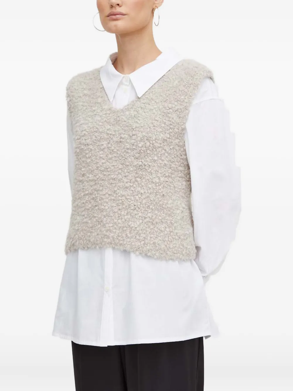 

Фактурный жилет с V-образным вырезом By Malene Birger, нейтральный