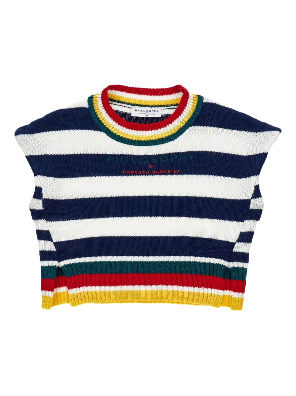 

Свитер с вышитым логотипом Philosophy Di Lorenzo Serafini Kids, синий
