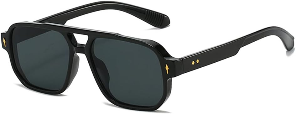 

Женские солнцезащитные очки с двойной перемычкой, защита от УФ-излучения UV400, мужские очки с заклепками, градиентная подсветка, для вождения, для занятий спортом на открытом воздухе, бега и езды generic, Black Grey