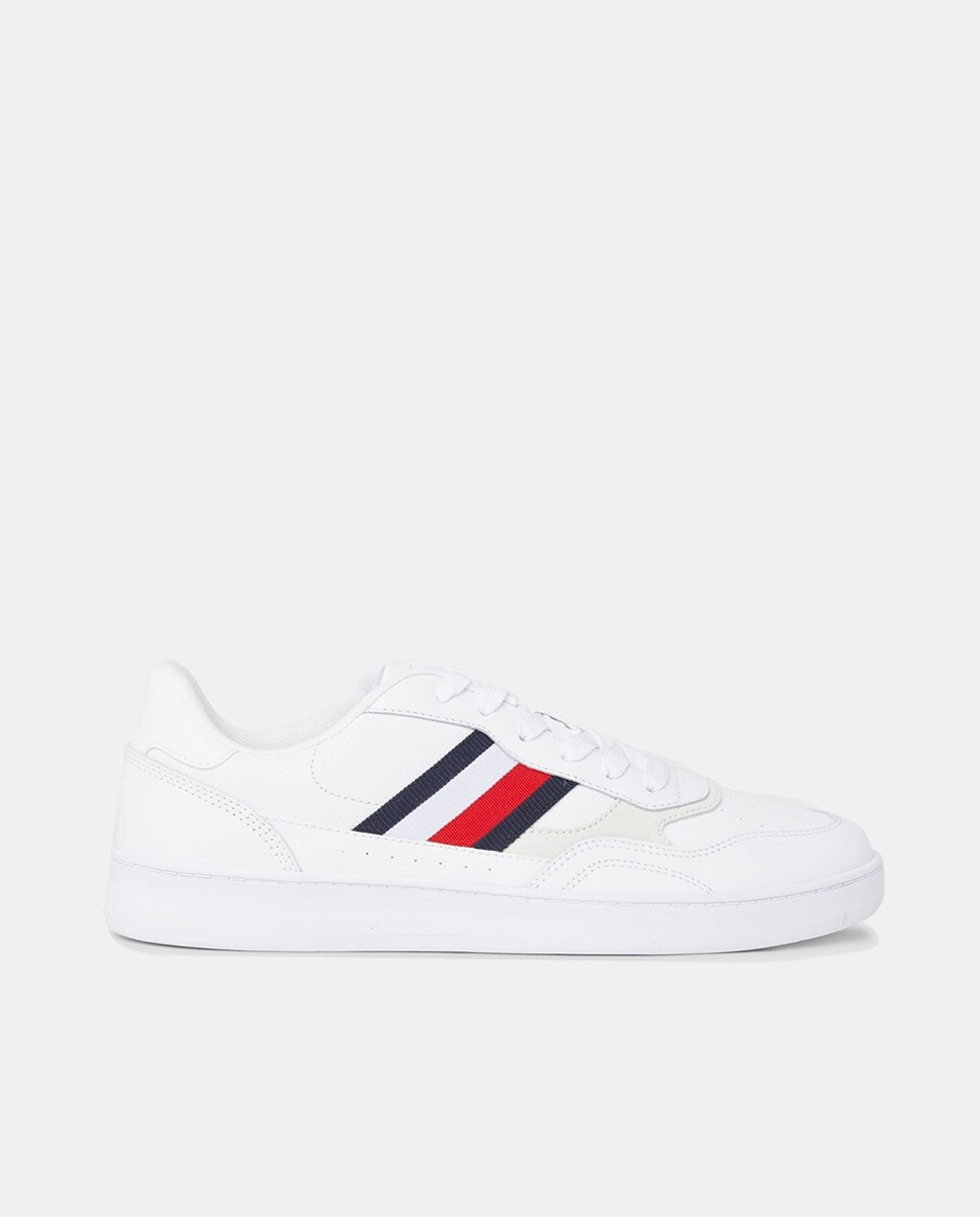 

Мужские кожаные кроссовки с флажком сбоку Tommy Hilfiger, белый
