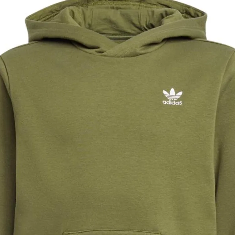 Adidas Originals Свитшот детский темно-оливковый/белый — фото 4