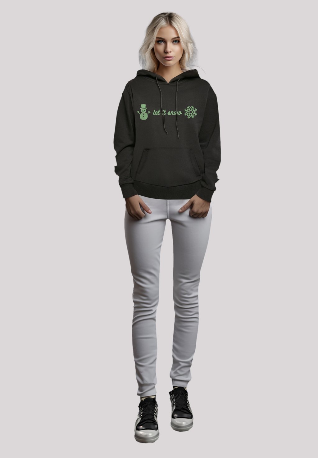 

Толстовка WEIHNACHTEN LET IT SNOW - Hoodie F4NT4STIC, черный