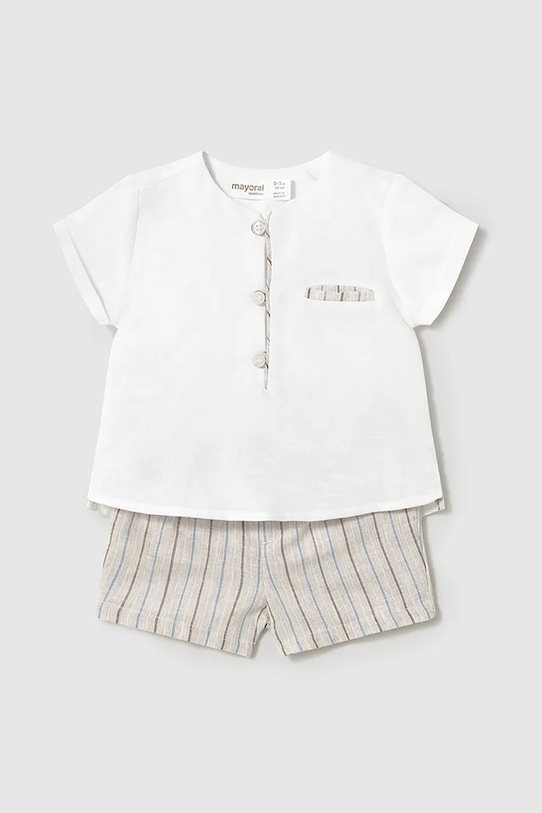 

Льняной комплект для малыша Mayoral Newborn, бежевый