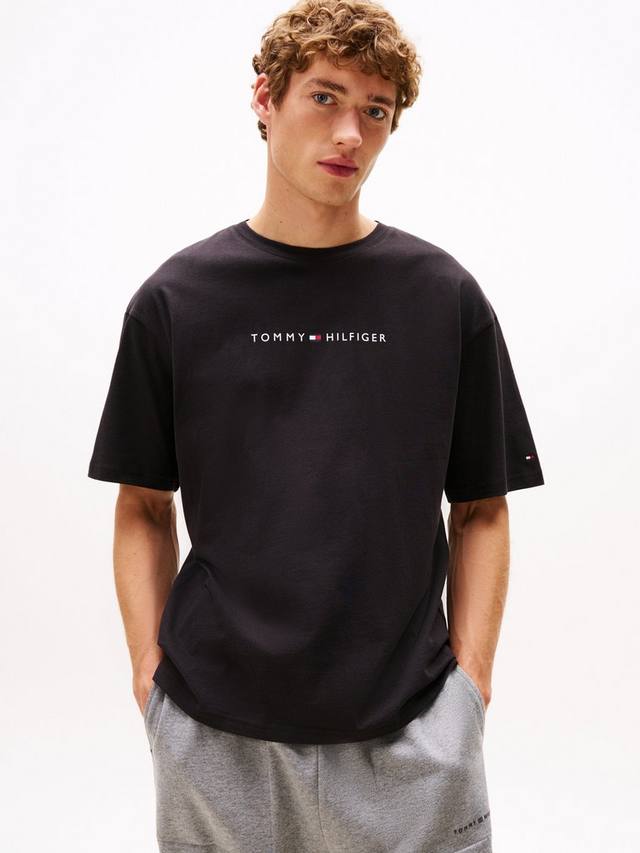 

Хлопковая футболка с логотипом Tommy Hilfiger, Black